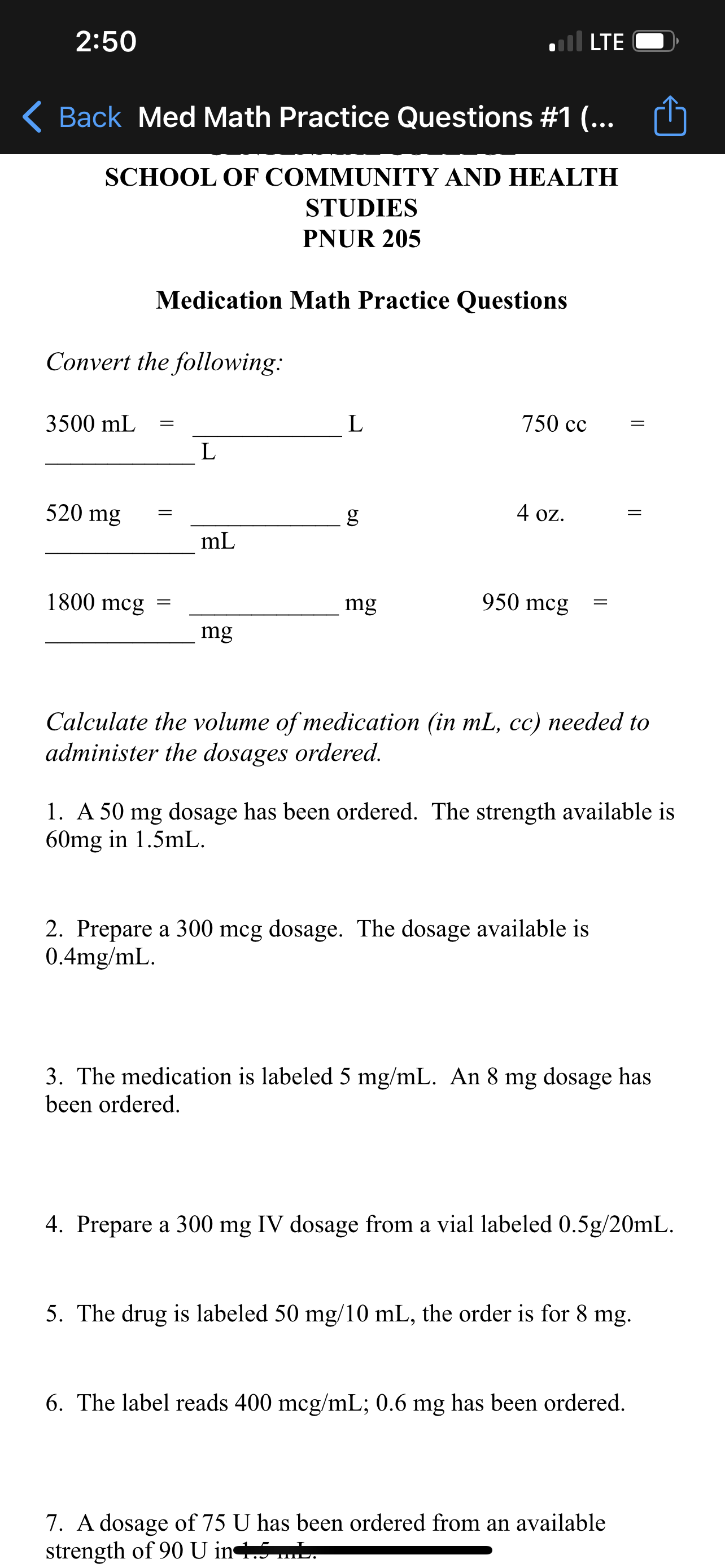 2150 SCHOOL OF COMMUNITY AND HEALTH STUDIES PNUR