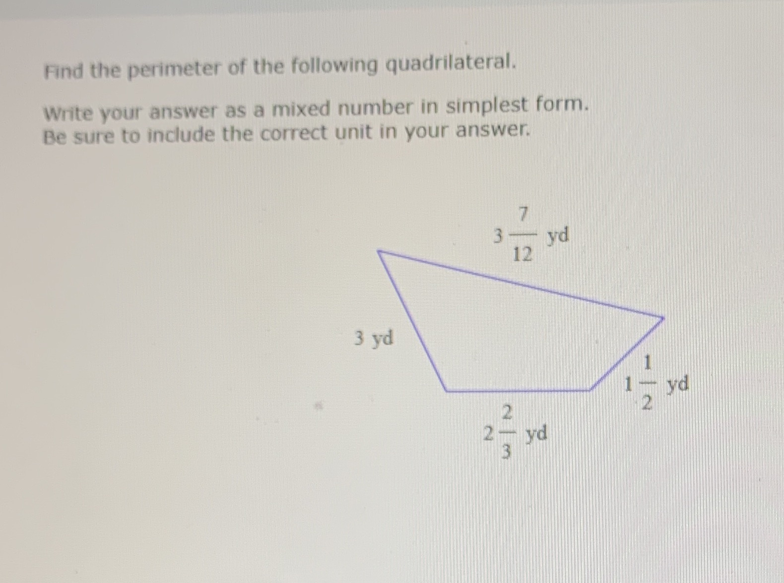 Find the perimeter of the following