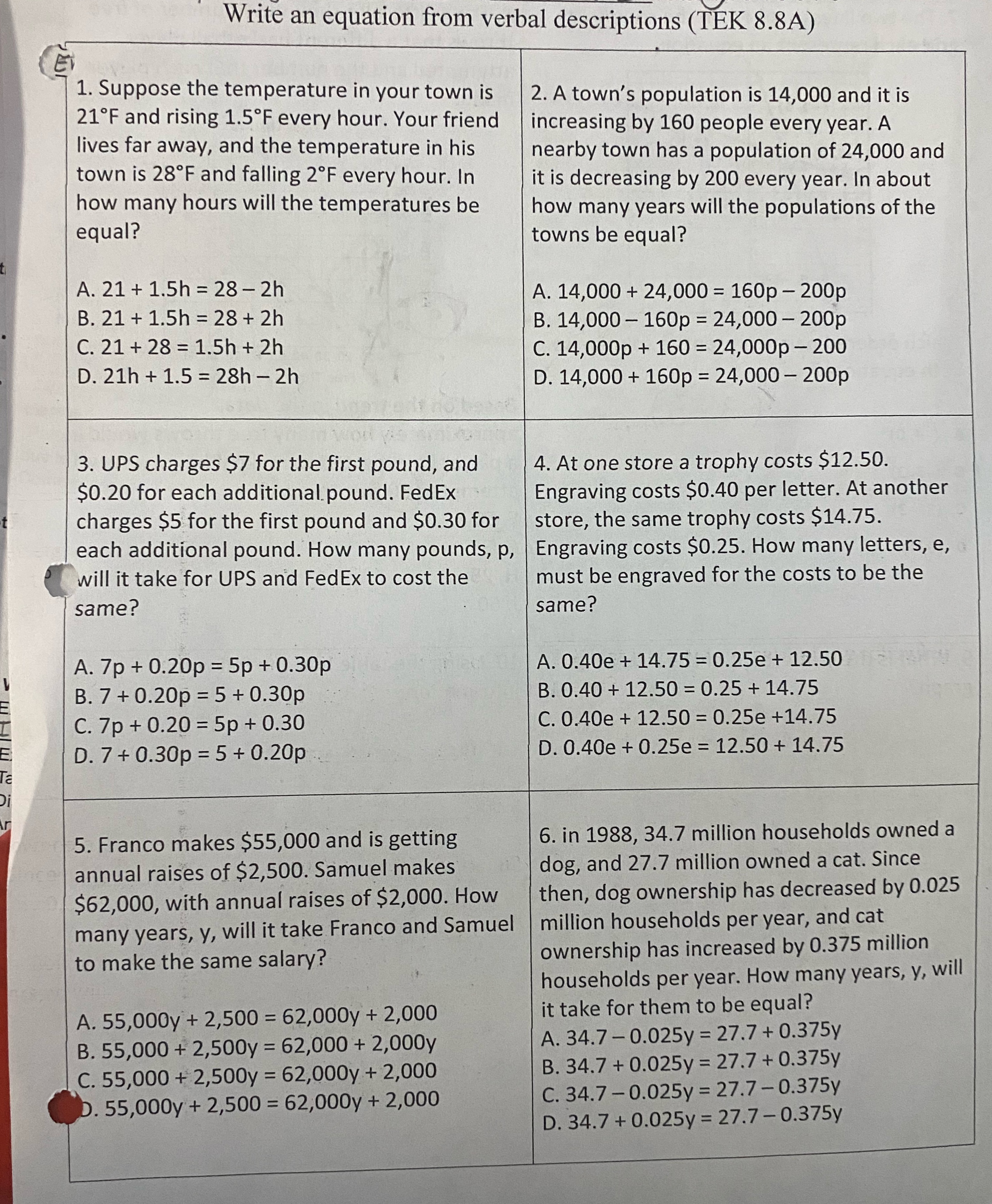 please solve all with work. thank you so much!!