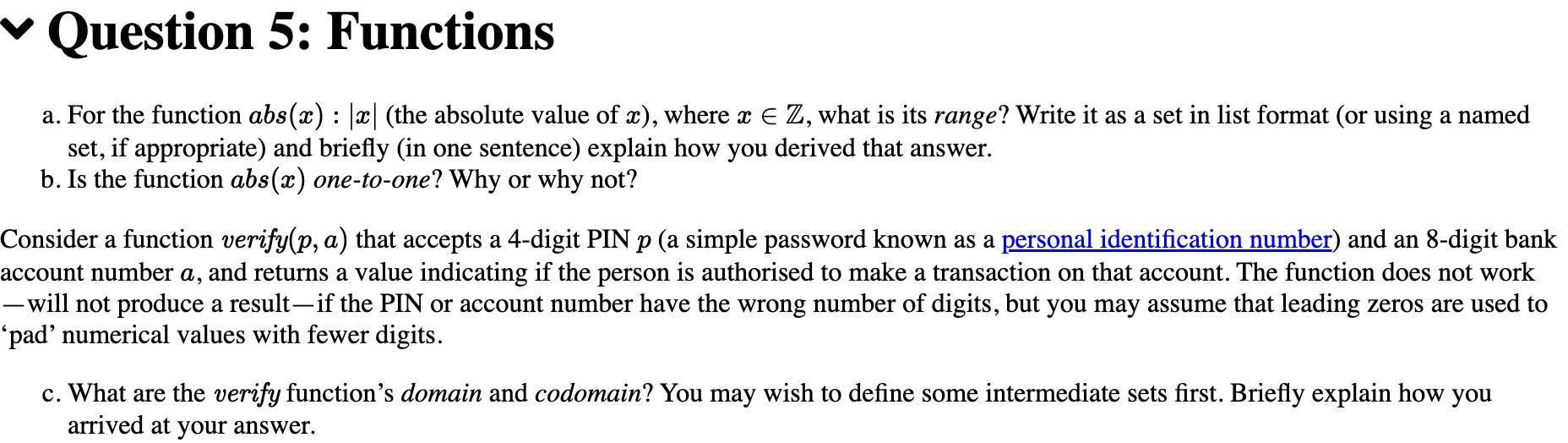 Part 1: f Maths Exercises (ILO 4; 7 marks) Write