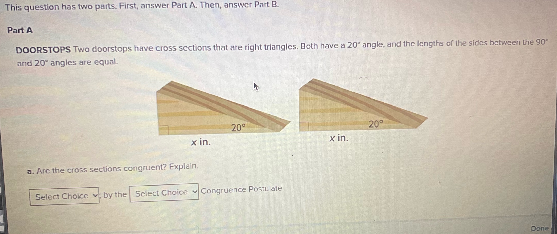 This question has two parts. First, answer Part