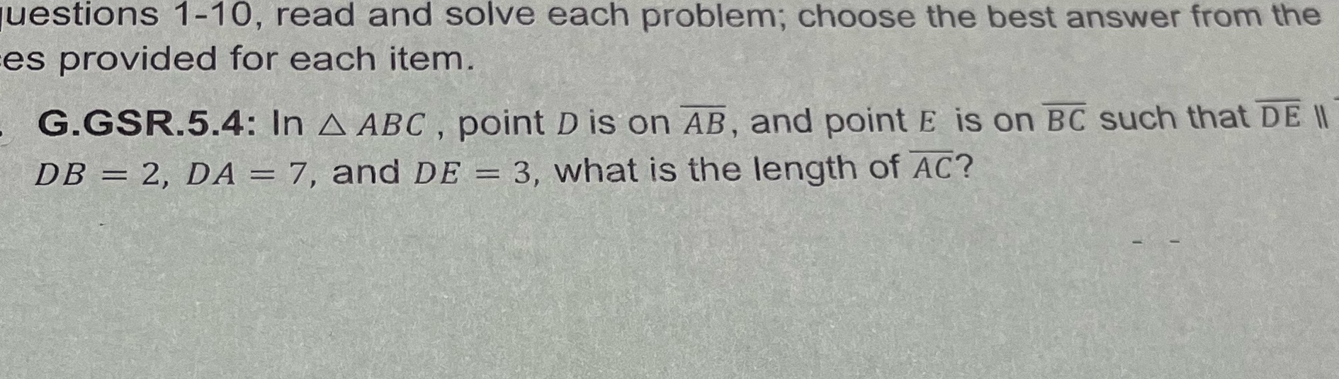 uestions 1-10, read and solve each problem;