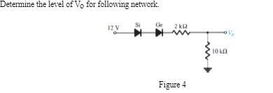 Determine the level of Vo for following network.
