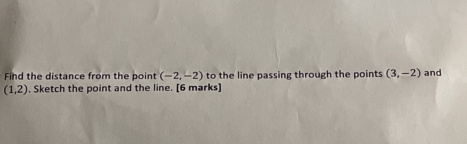 Find the distance from the point (-2, -2) to the