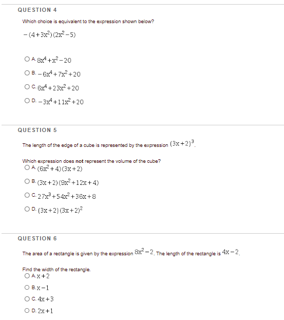 QUESTION 1 A table of values is shown below. x ?