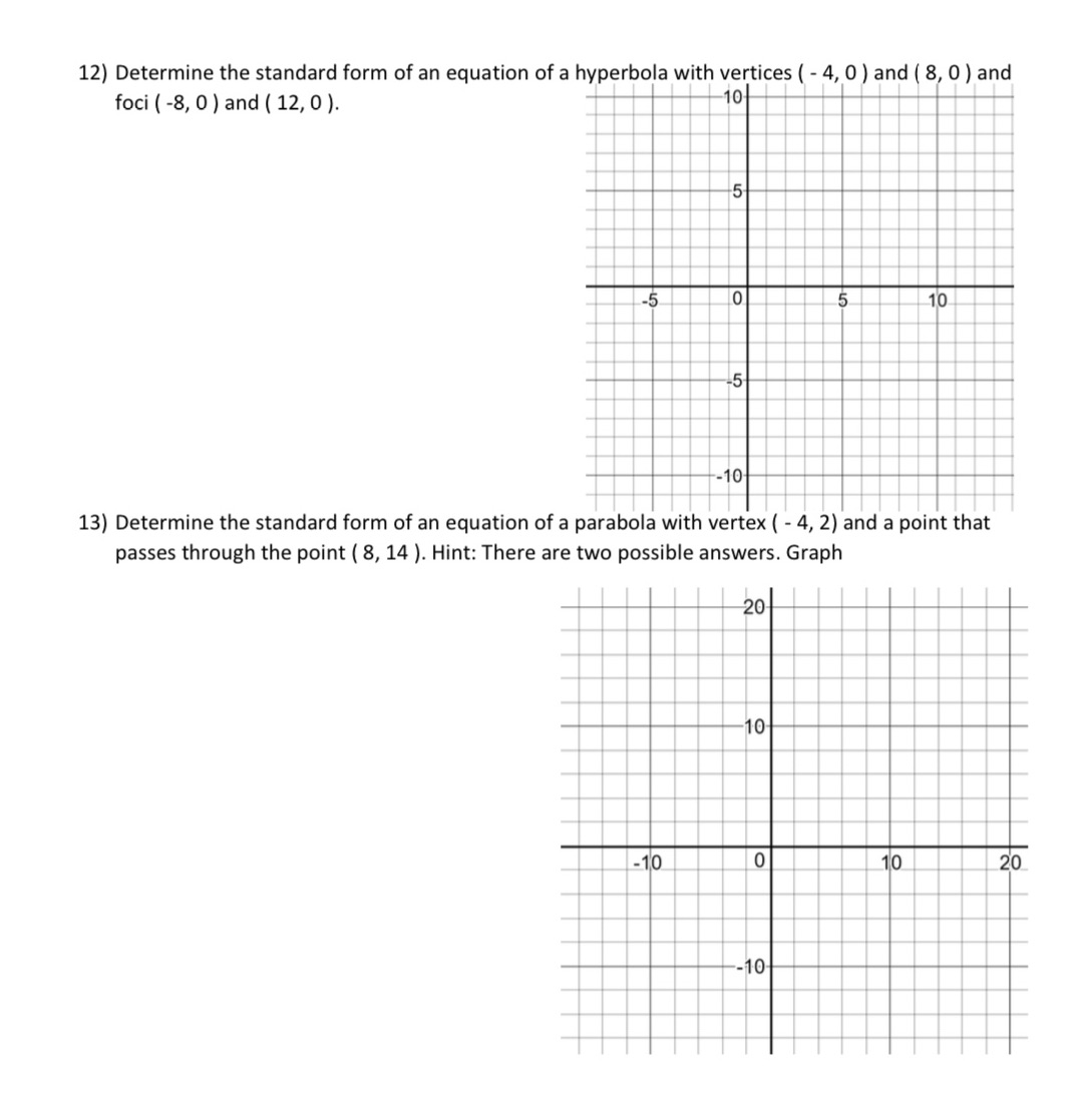 Graph and show work plz 12) Determine the