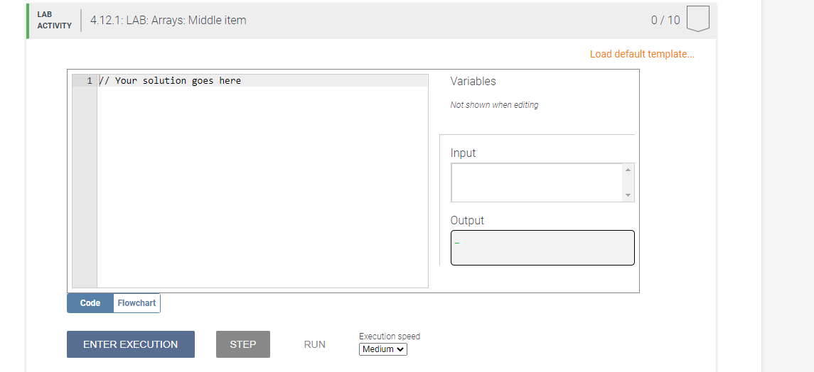4.12 LAB: Arrays: Middle item Given a sorted list