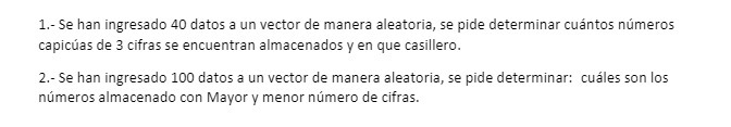 1.- Se han ingresado 40 datos a un vector de