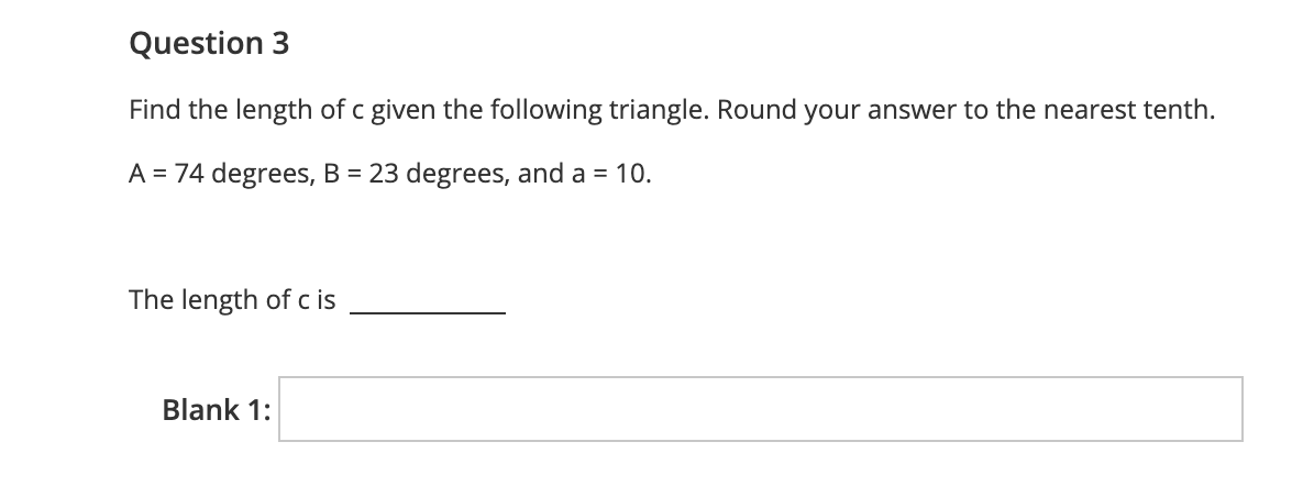 Question 1 Determine the measures of angle B for
