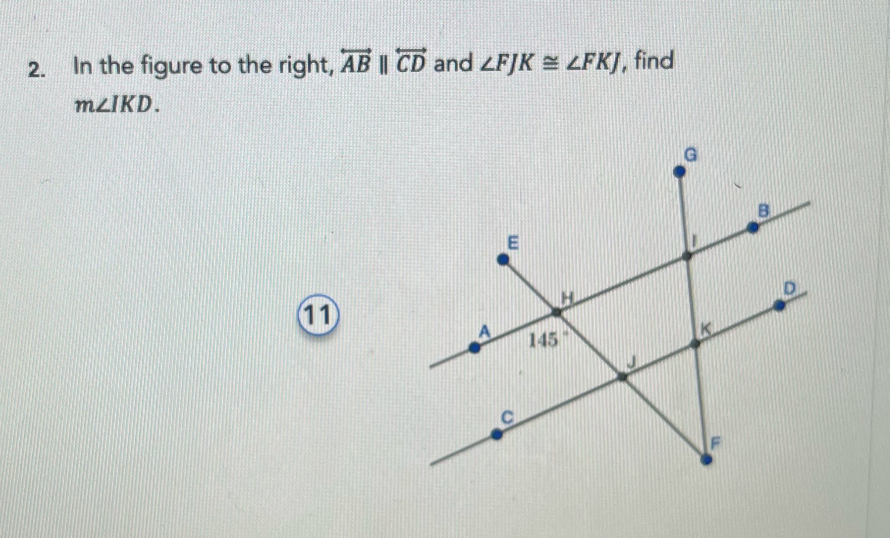 Geomtria 11 2. In the figure to the right, AB I|
