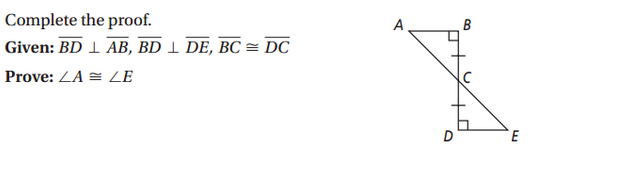 Complete the proof. A Given: E J. AB, E J. as, E2