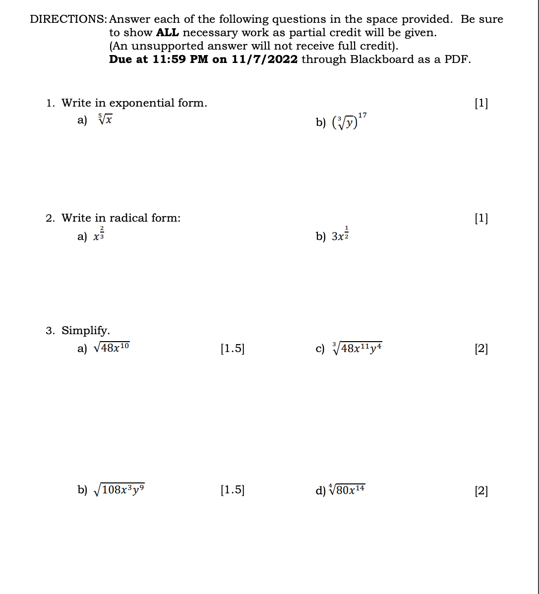 DIRECTIONS:Answer each of the following questions