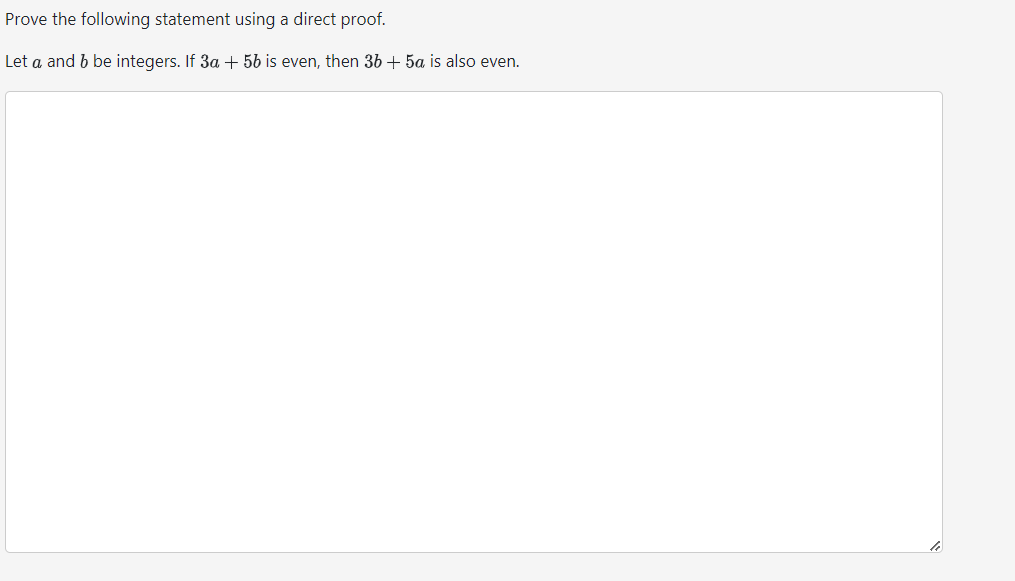 Prove the following statement using a direct