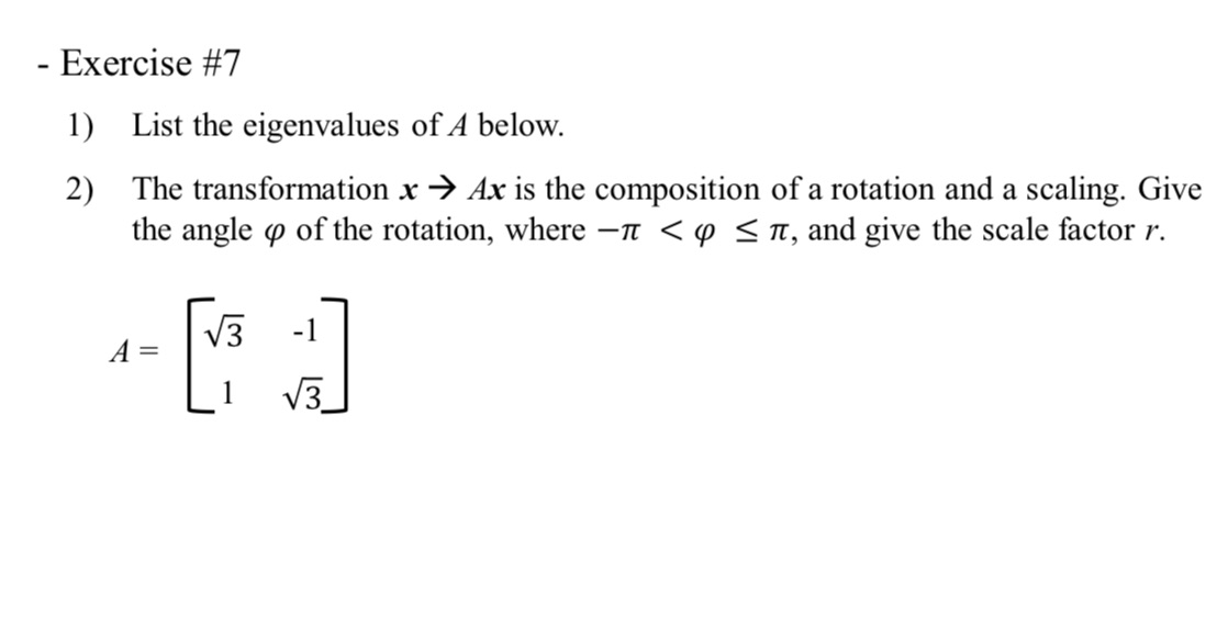 9.Exercise#7 - Exercise #7 1) List the