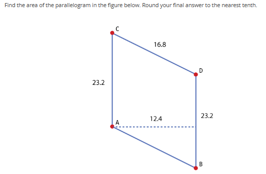 Find the area of the parallelogram in the figure