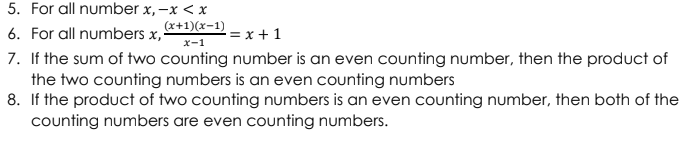 A. Find a number that presides e counter example