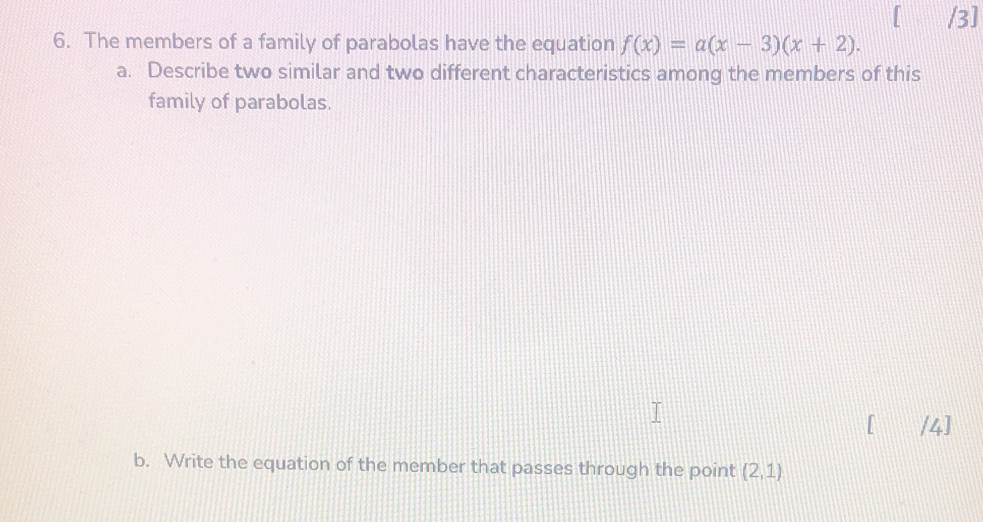 /3] 6. The members of a family of parabolas have