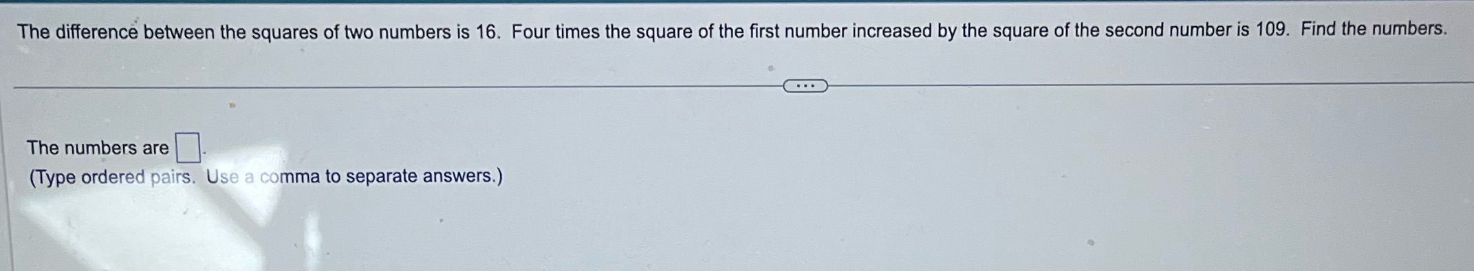 The difference between the squares of two numbers