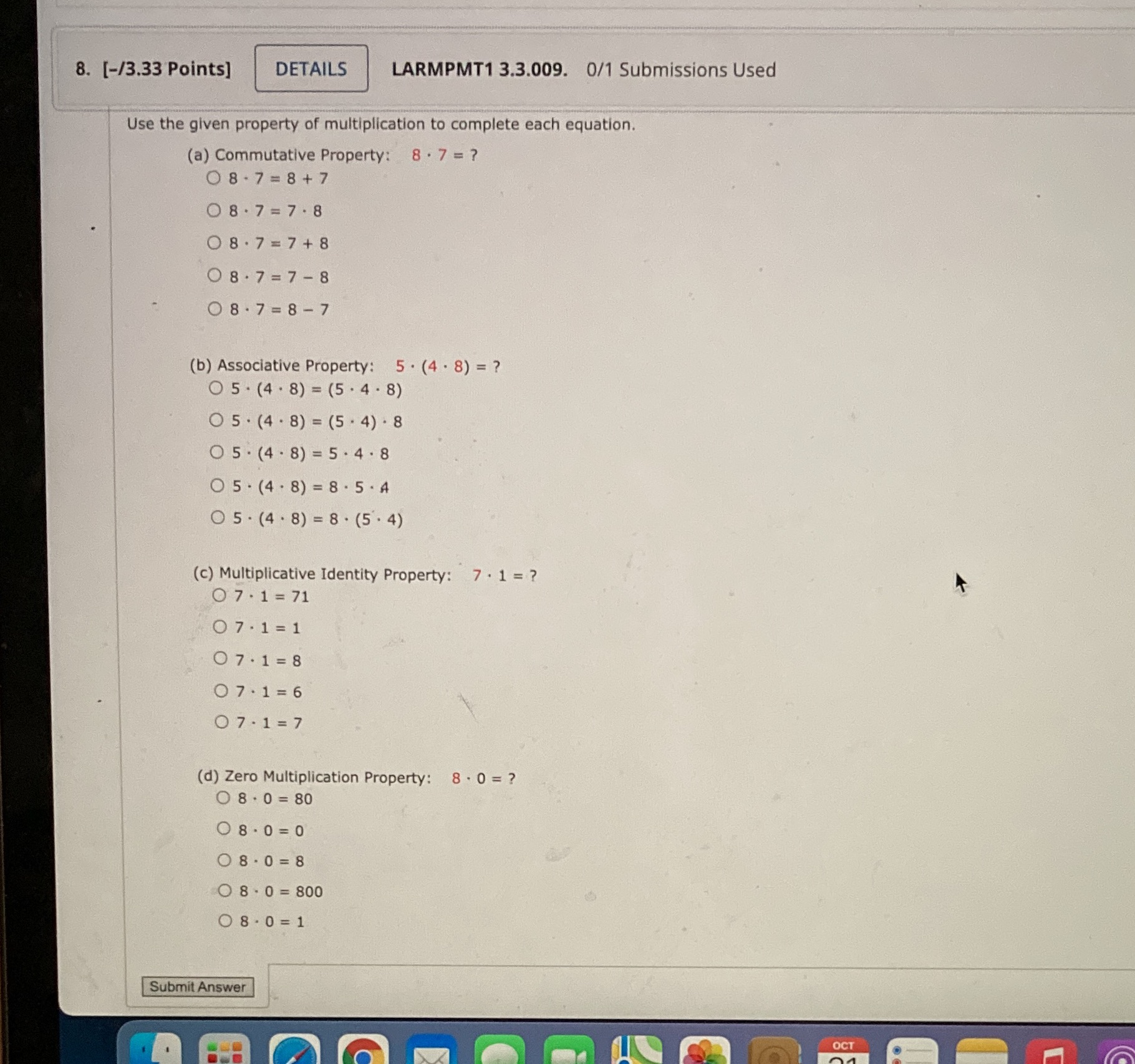 8. [-/3.33 Points] DETAILS LARMPMT1 3.3.009. 0/1