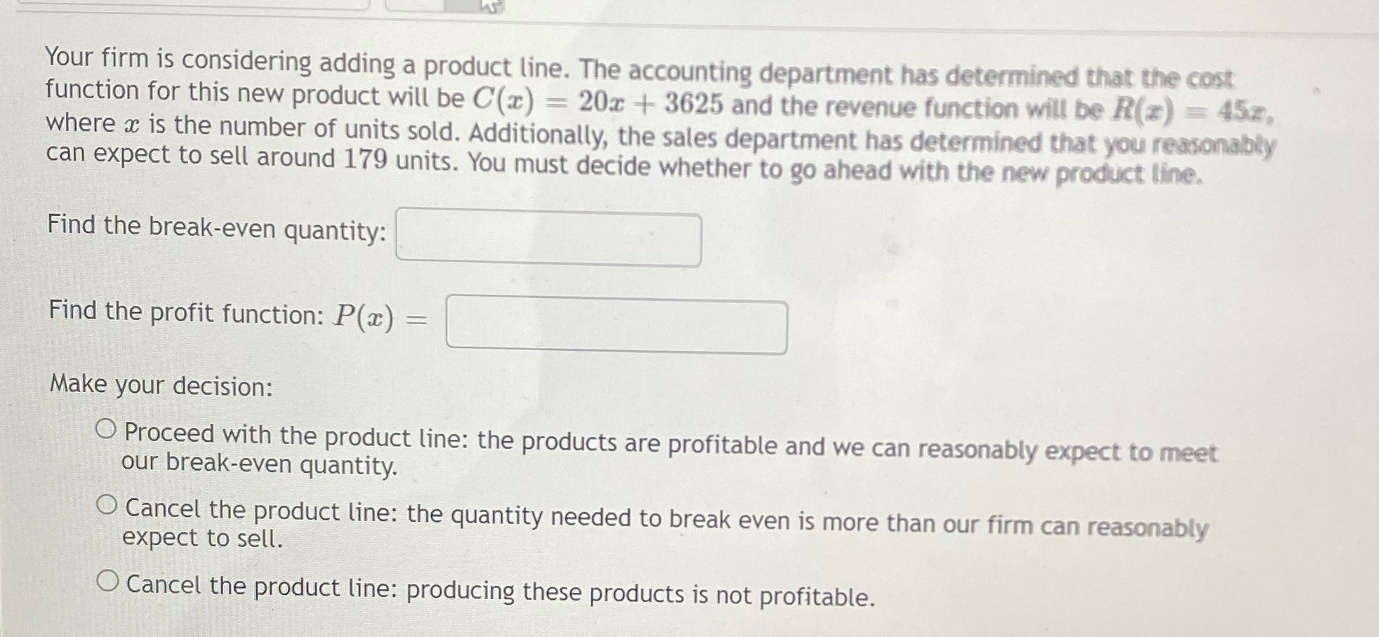 May I get some help with this? Your firm is