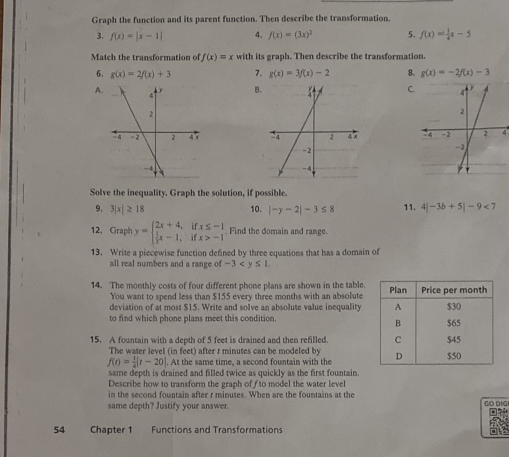 Answer the following problems 3-15 and show work.