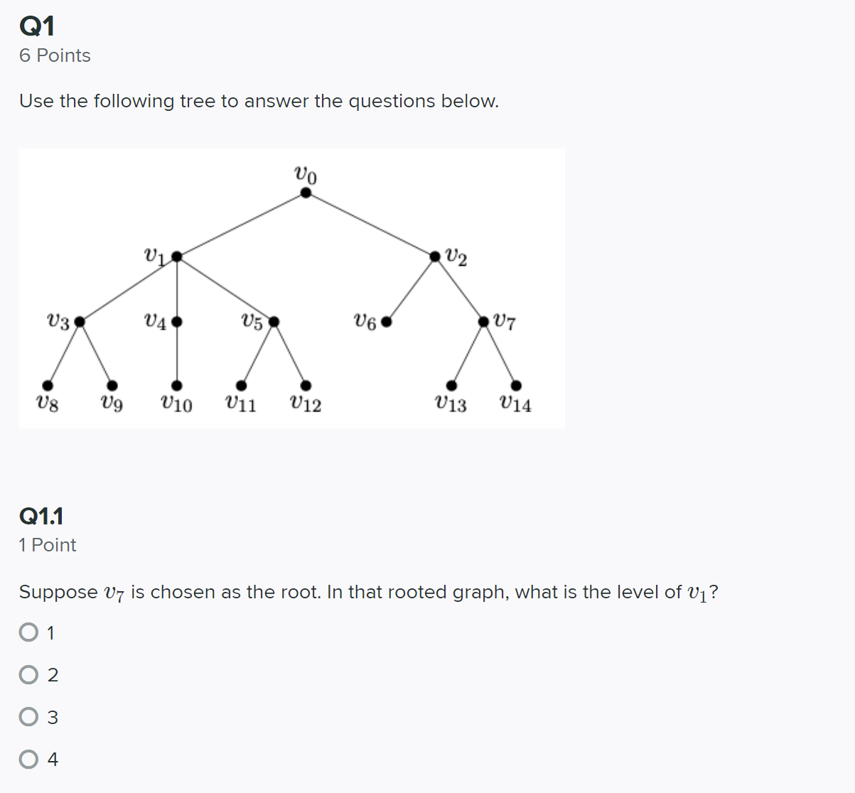 see image Q1 6 Points Use the following tree to