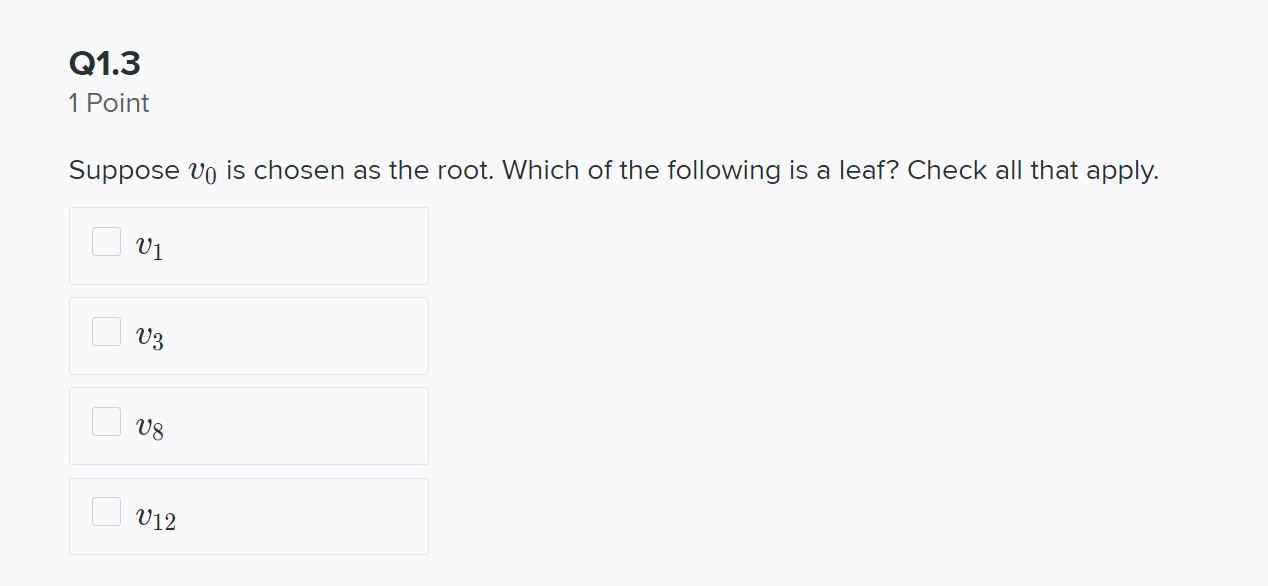 see image Q1 6 Points Use the following tree to