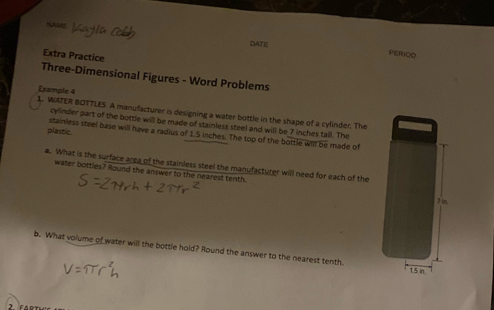 NAME Layla Cobb DATE PERIOD Extra Practice