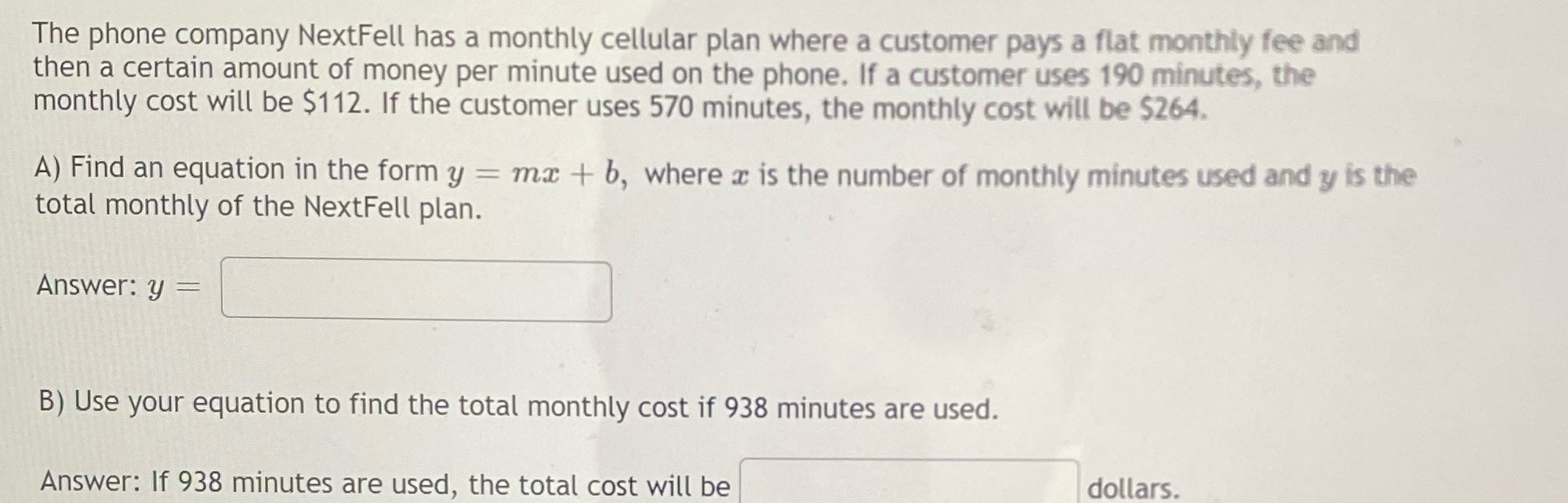 I need help with this The phone company NextFell