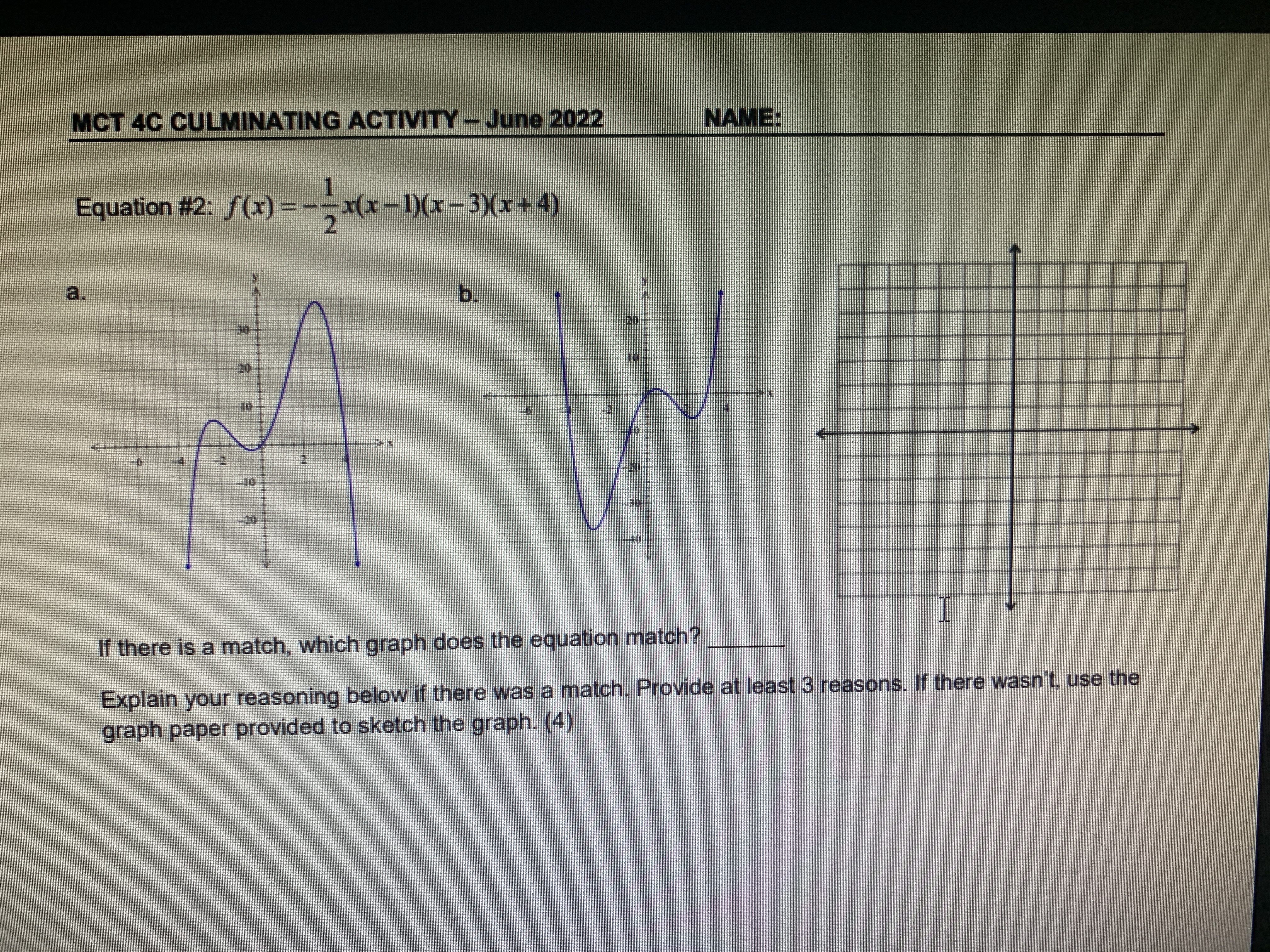 MCT4C MCT 4C CULMINATING ACTIVITY - June 2022