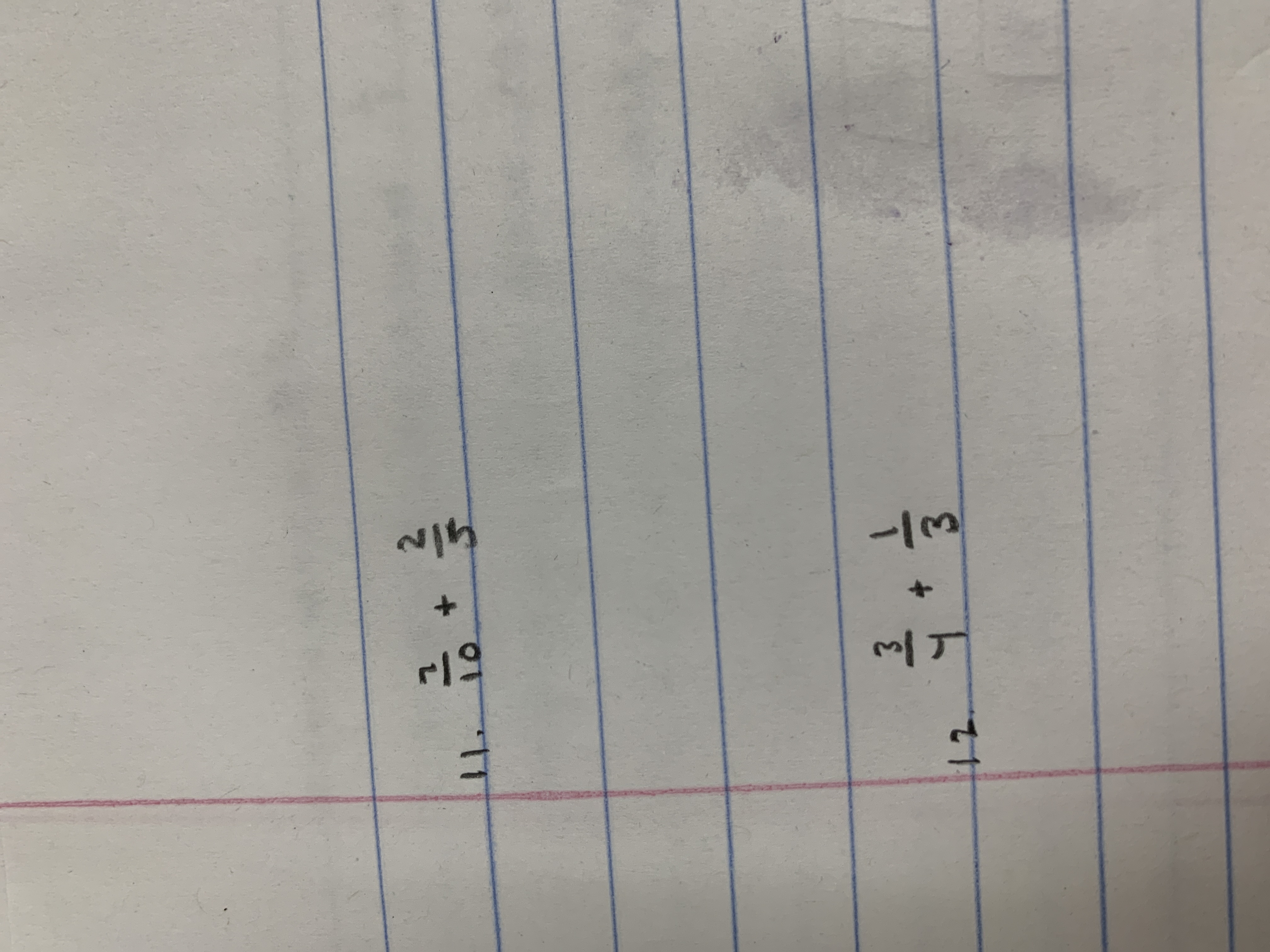 question 11 and 12 draw fraction bars to solve +