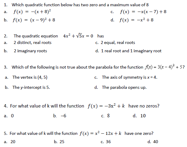 Provide the answers to the multiple-choice