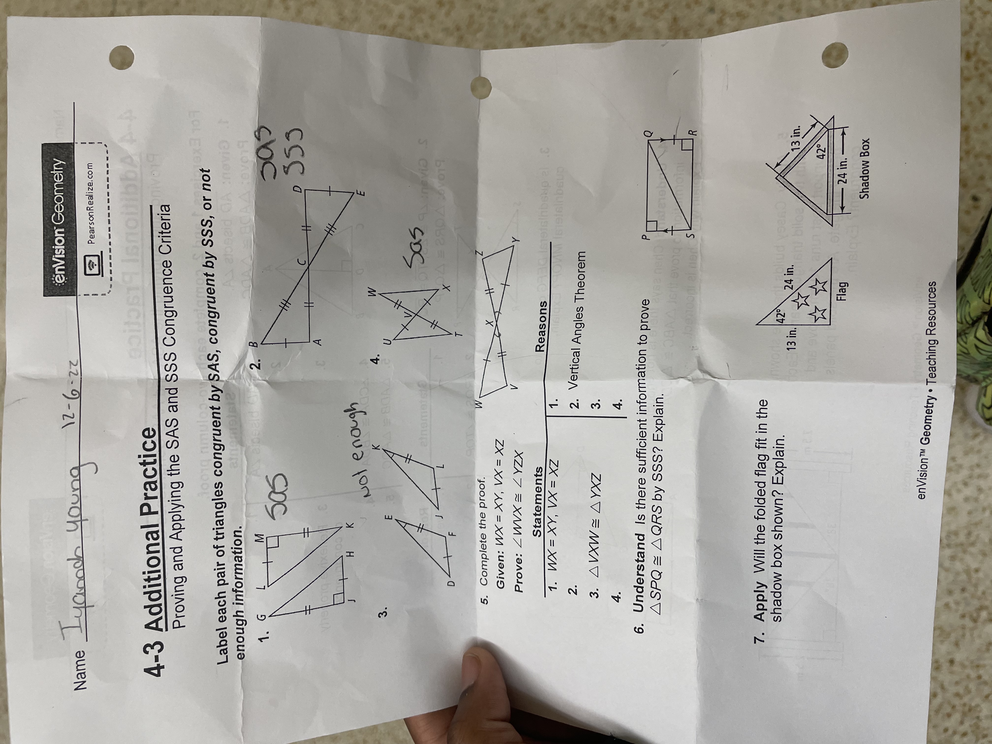 Name Lyanoche young 12 - 6.22 enVision Geometry