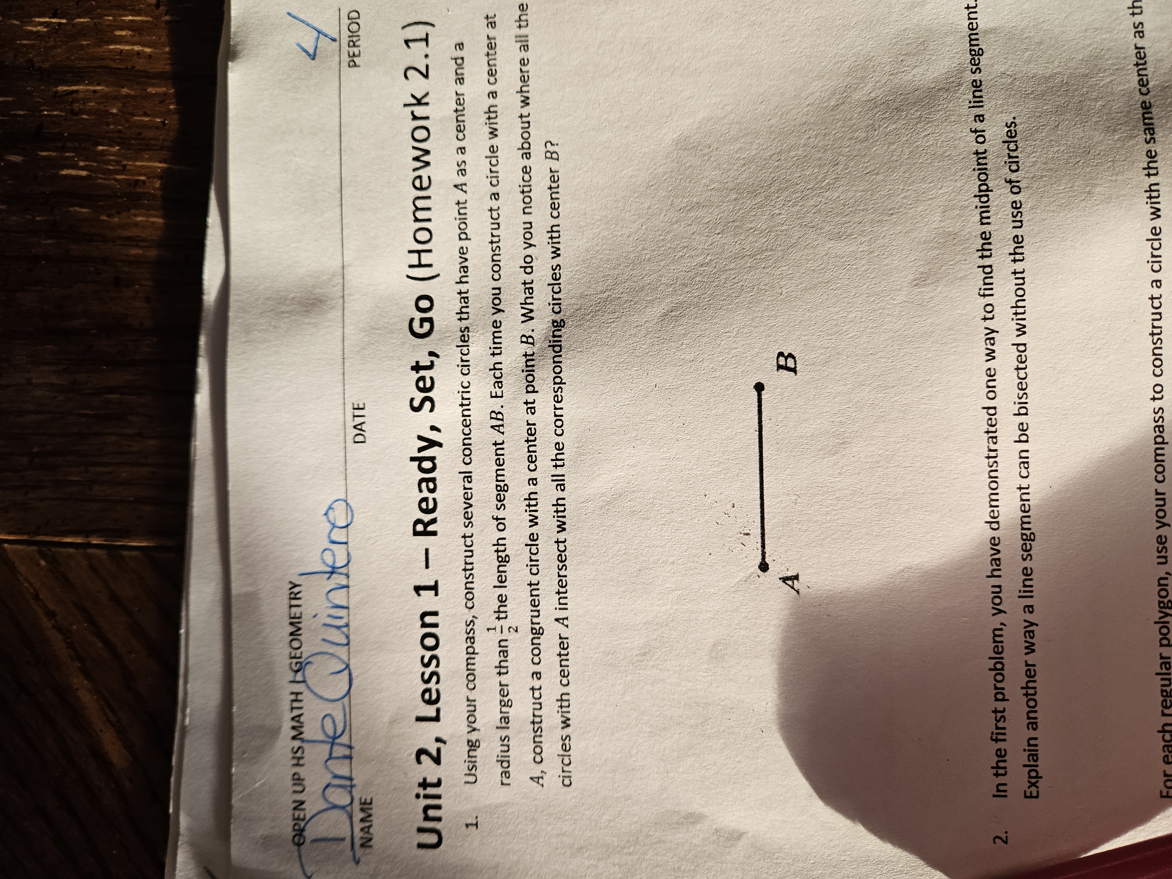 OPEN UP HS MATH | GEOMETRY Dante Quintero NAME