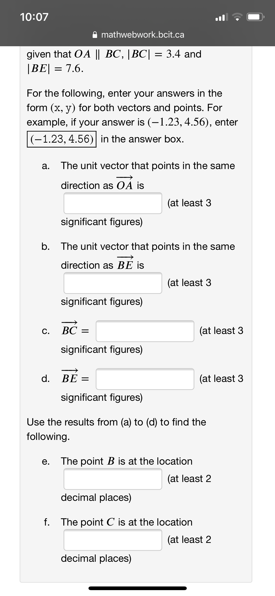 E mathwebworkbcitca (1 point) Consider the