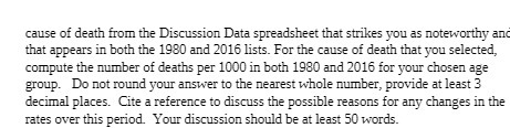 cause of death from the Discussion Data