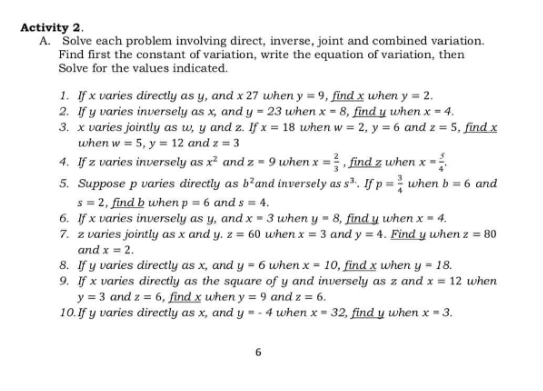 Solve each problem involving direct, inverse,