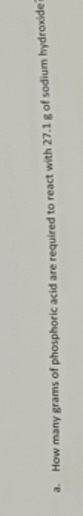 How many grams of phosphoric acid are required to