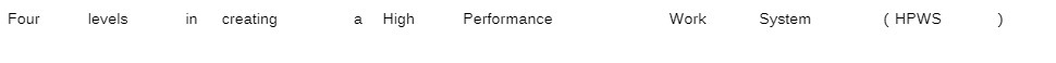 Four levels in creating a High Performance Work
