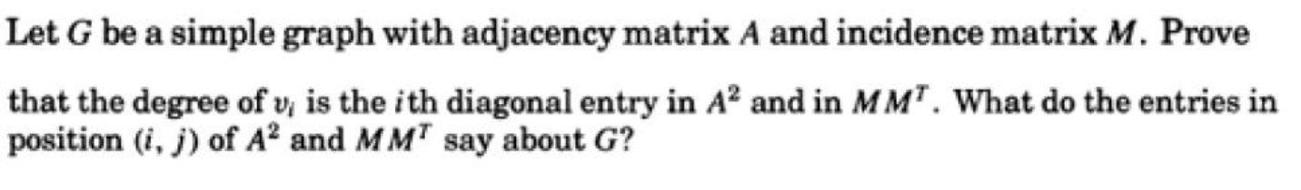 Let G be a simple graph with adjacenty matrix A