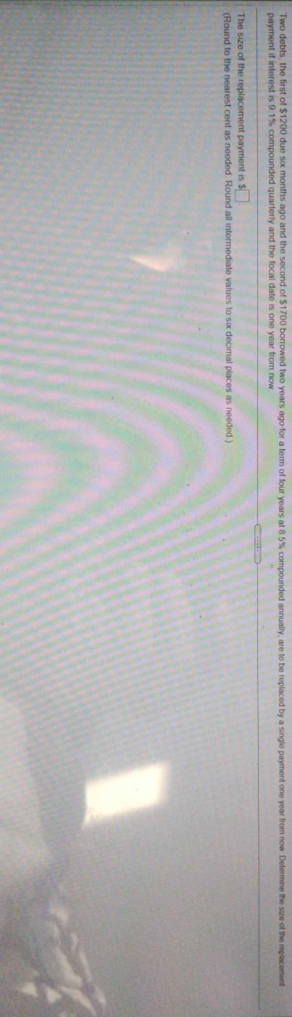 need urgent help :) Two debts, the first of $1200