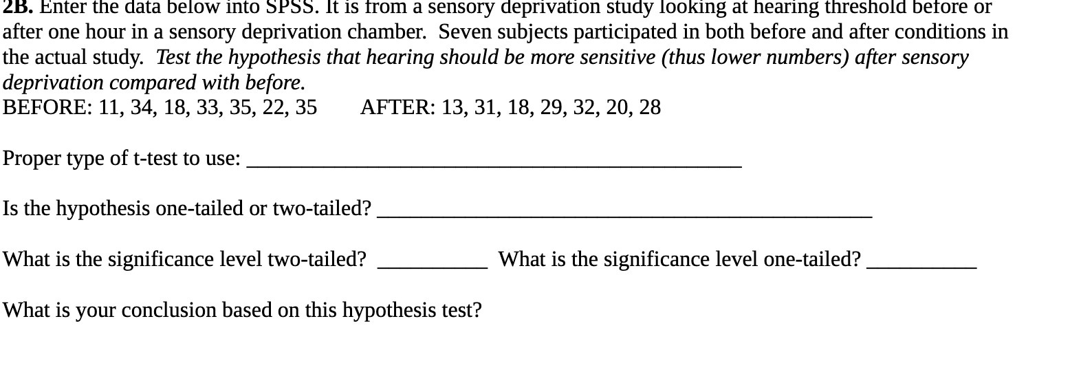 215. Enter the data below into SPSS. lt is from a