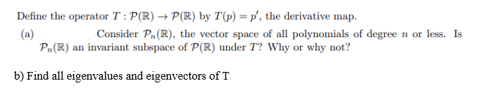 Please show all work necessary Define the