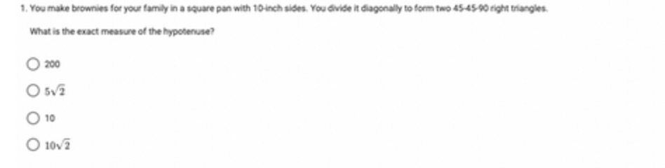 1, You make brownies for your family in a square