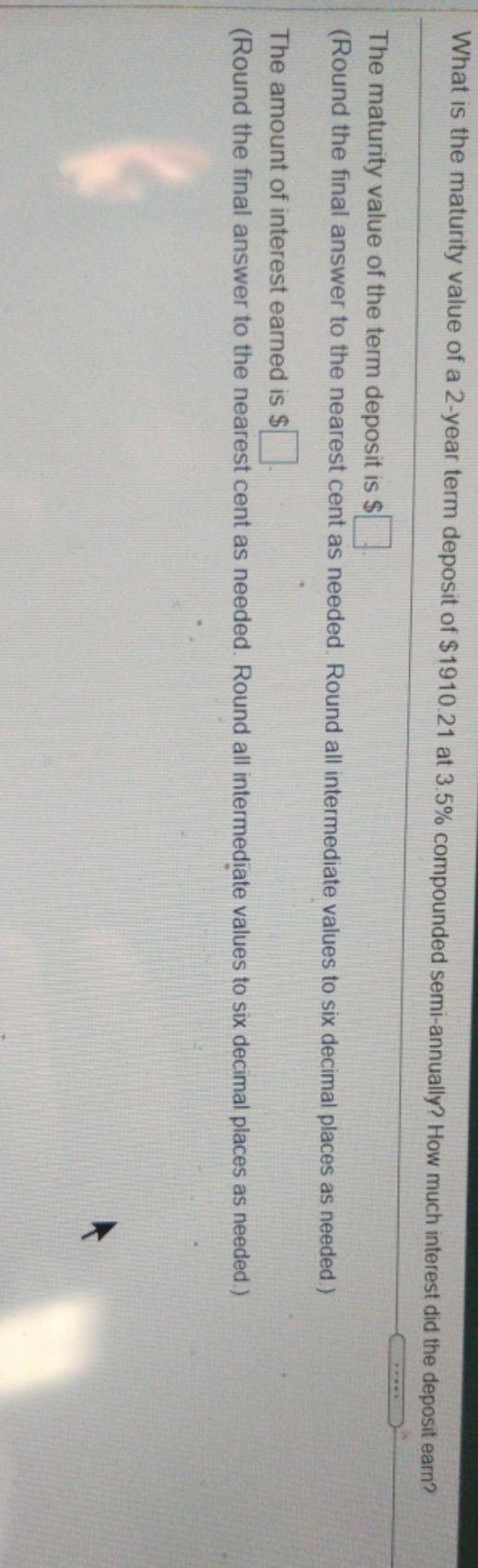 need urgent help, thanks :) What is the maturity