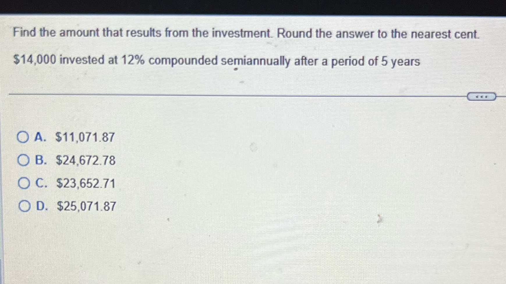 Need help solving this Find the amount that
