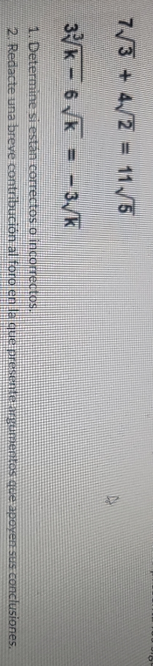 se que la primera eata incorecta pero no se si