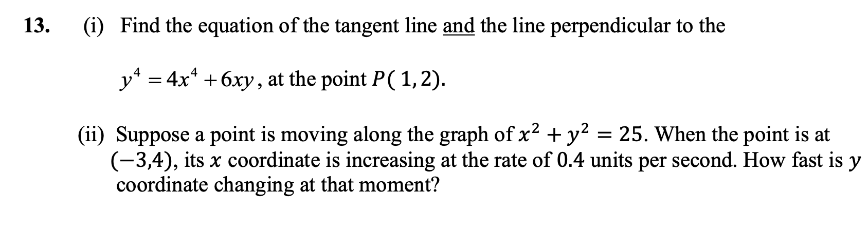 \f12. (i) Find the tangents to the curve f(x) =