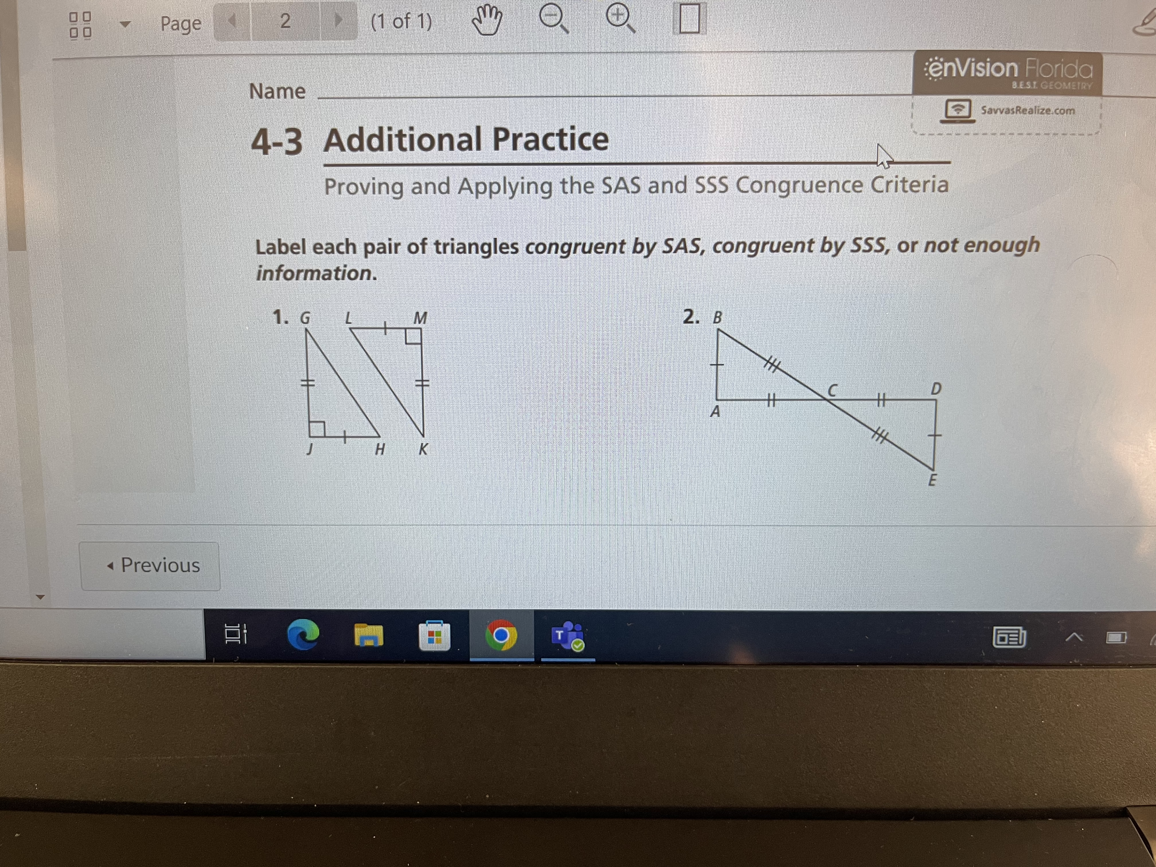 Page 2 (1 of 1) enVision Florida Name