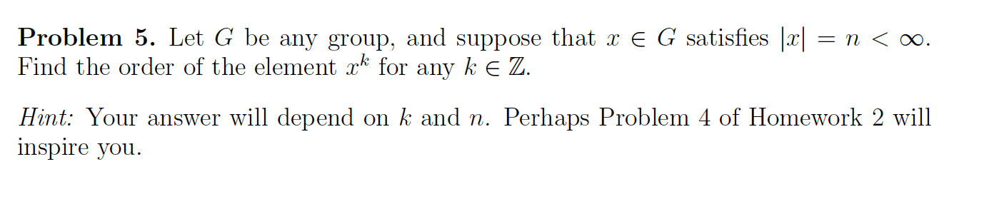 Problem 1. Let n E Z. be a fixed element. 1.1.